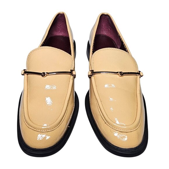 Sarto by Franco Sarto Eda 3 Slip-On Loafers Faux Patent Leather Beige Size 9 - Picture 1 of 12